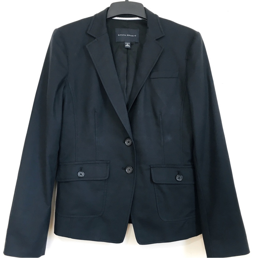 Banana Republic Cotton Dark Navy Classic Blazer Suit